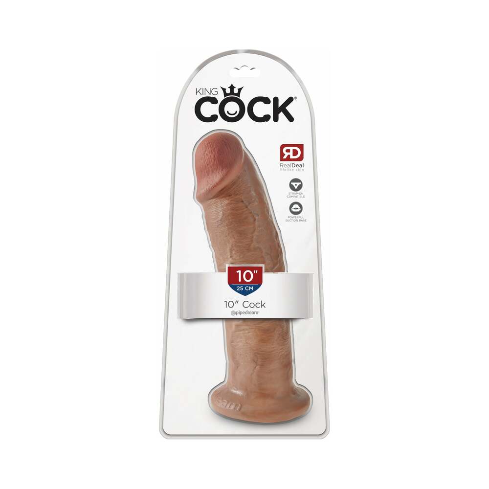 KING COCK 10 IN. COCK REALISTIC DILDO WITH SUCTION CUP TAN