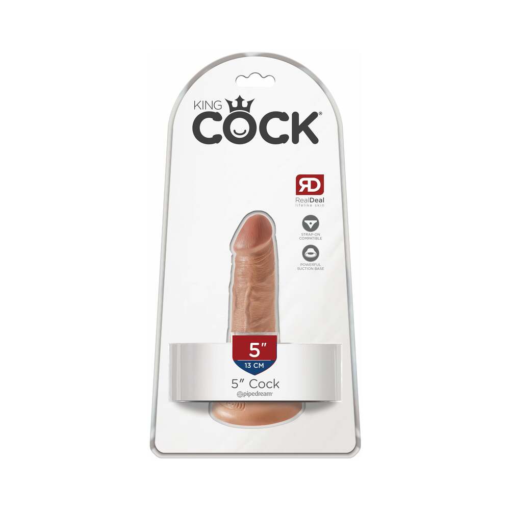PIPEDREAM - KING COCK 5 IN. COCK REALISTIC DILDO WITH SUCTION CUP TAN