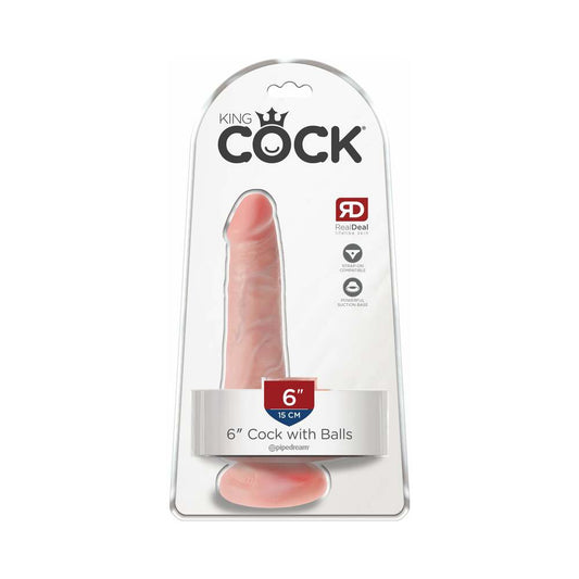 PIPEDREAM - KING COCK 6 IN. COCK WITH BALLS REALISTIC SUCTION CUP DILDO TAN