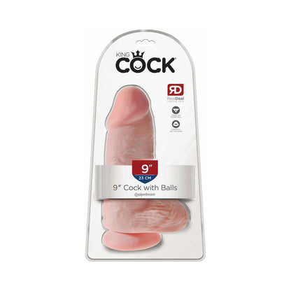 KING COCK CHUBBY 9 IN. COCK WITH BALLS REALISTIC SUCTION CUP DILDO BEIGE