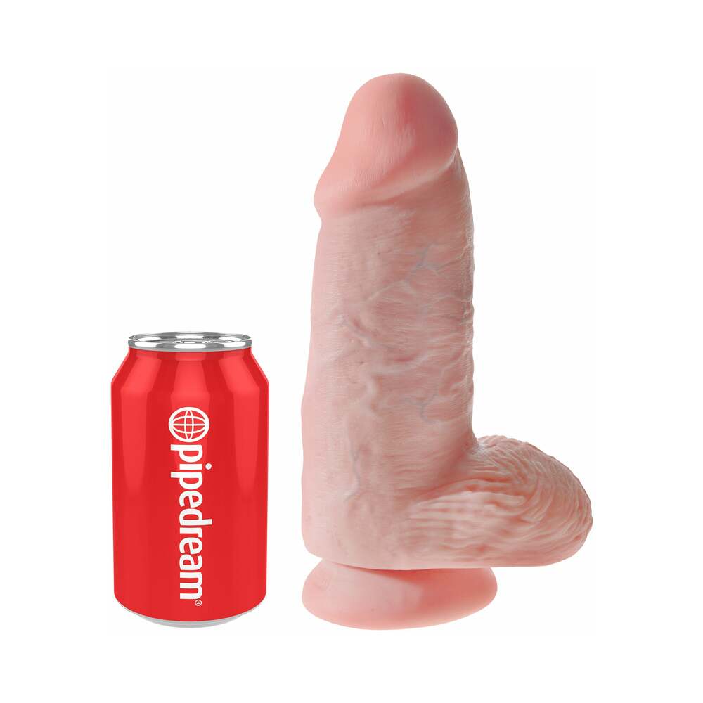 PIPEDREAM - KING COCK CHUBBY 9 IN. COCK WITH BALLS REALISTIC SUCTION CUP DILDO TAN