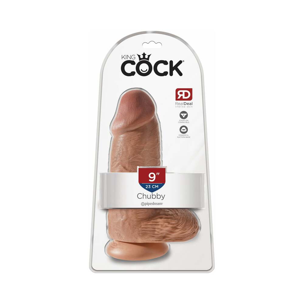PIPEDREAM - COCK CHUBBY 9 IN. COCK WITH BALLS REALISTIC SUCTION CUP DILDO