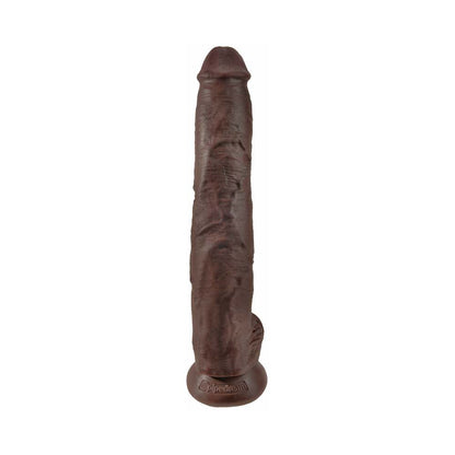 PIPEDREAM - KING COCK 14 IN. COCK WITH BALLS REALISTIC SUCTION CUP DILDO BROWN