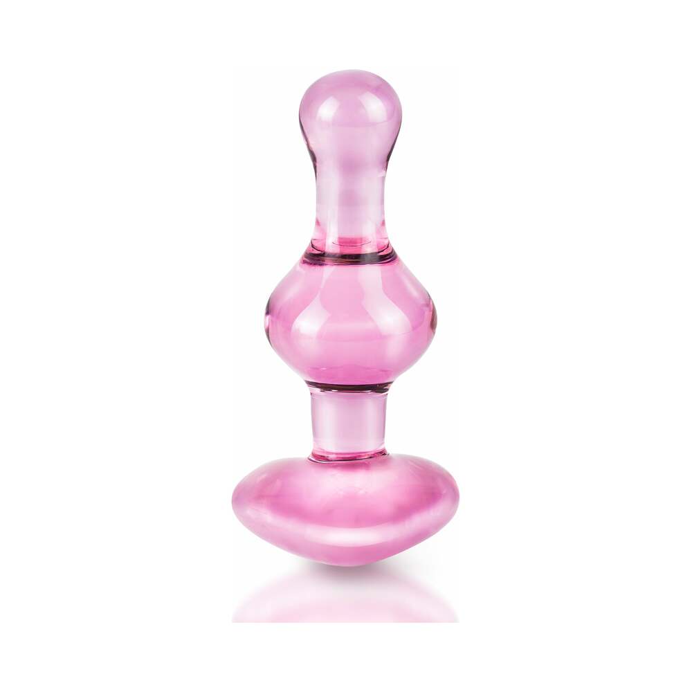 ICICLES NO. 75 BEADED GLASS MASSAGER WITH HEART-SHAPED BASE PINK
