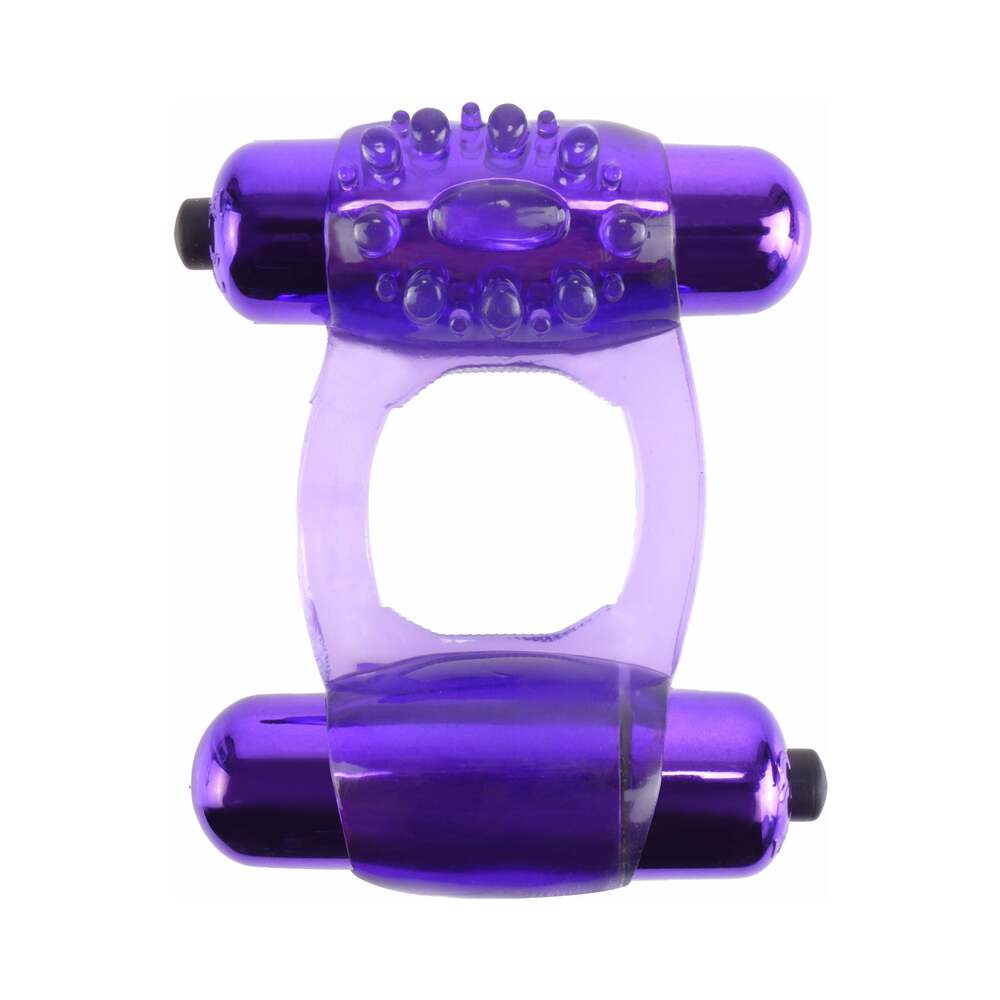 FANTASY C-RINGZ DUO-VIBRATING SUPER RING WITH DUAL BULLETS PURPLE