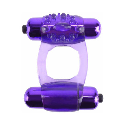 FANTASY C-RINGZ DUO-VIBRATING SUPER RING WITH DUAL BULLETS PURPLE
