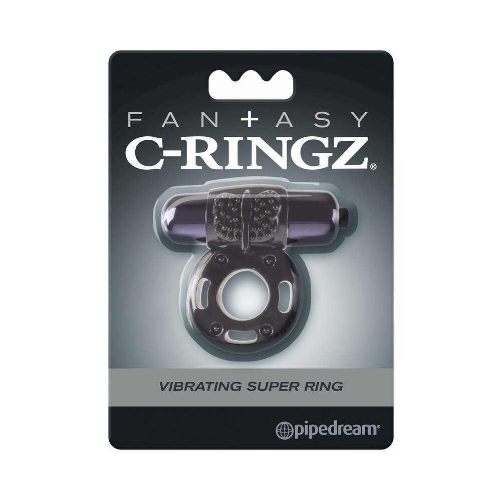 FANTASY C-RINGZ VIBRATING SUPER RING WITH BULLET BLACK