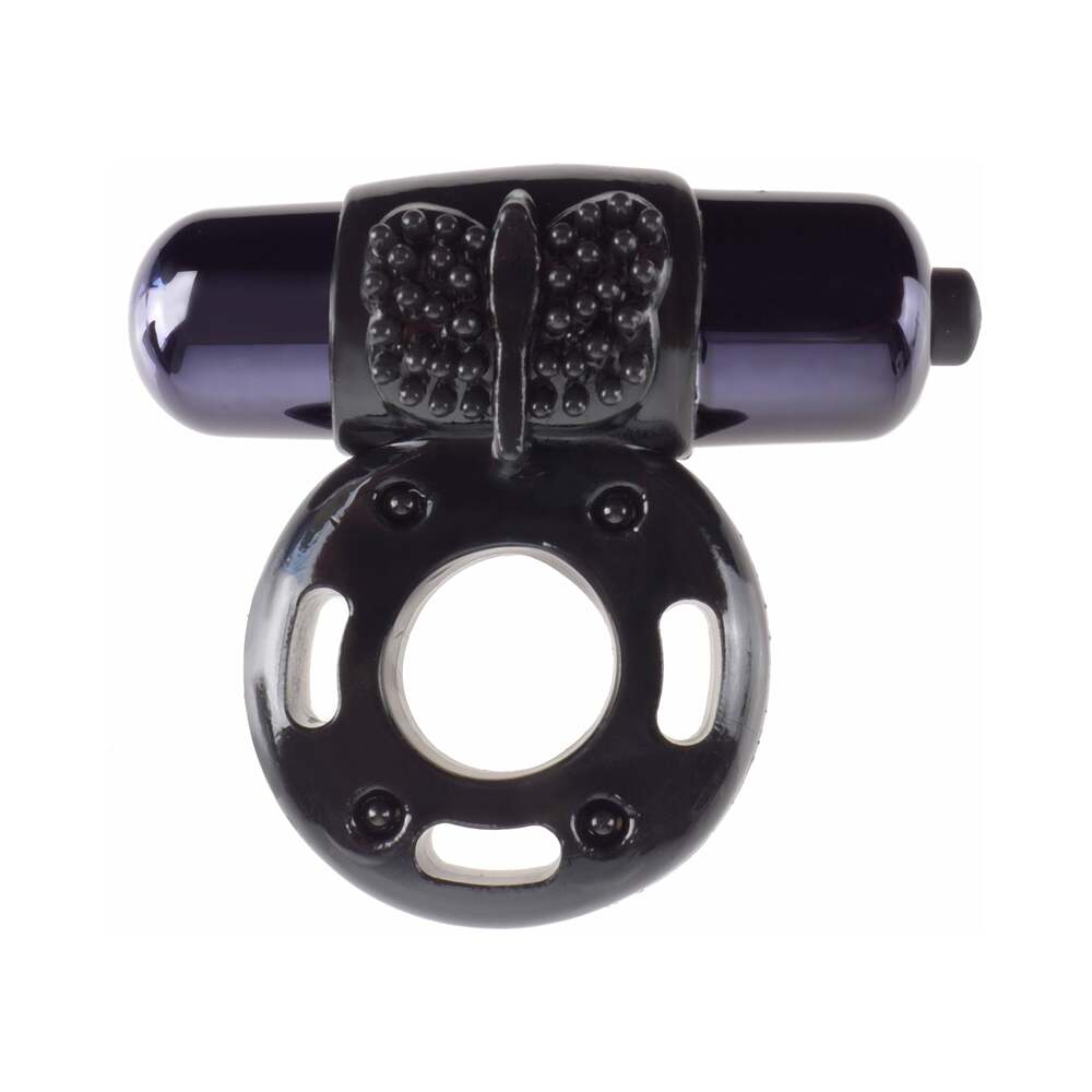 FANTASY C-RINGZ VIBRATING SUPER RING WITH BULLET BLACK
