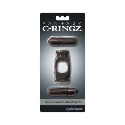 FANTASY C-RINGZ DUO-VIBRATING SUPER RING WITH DUAL BULLETS BLACK