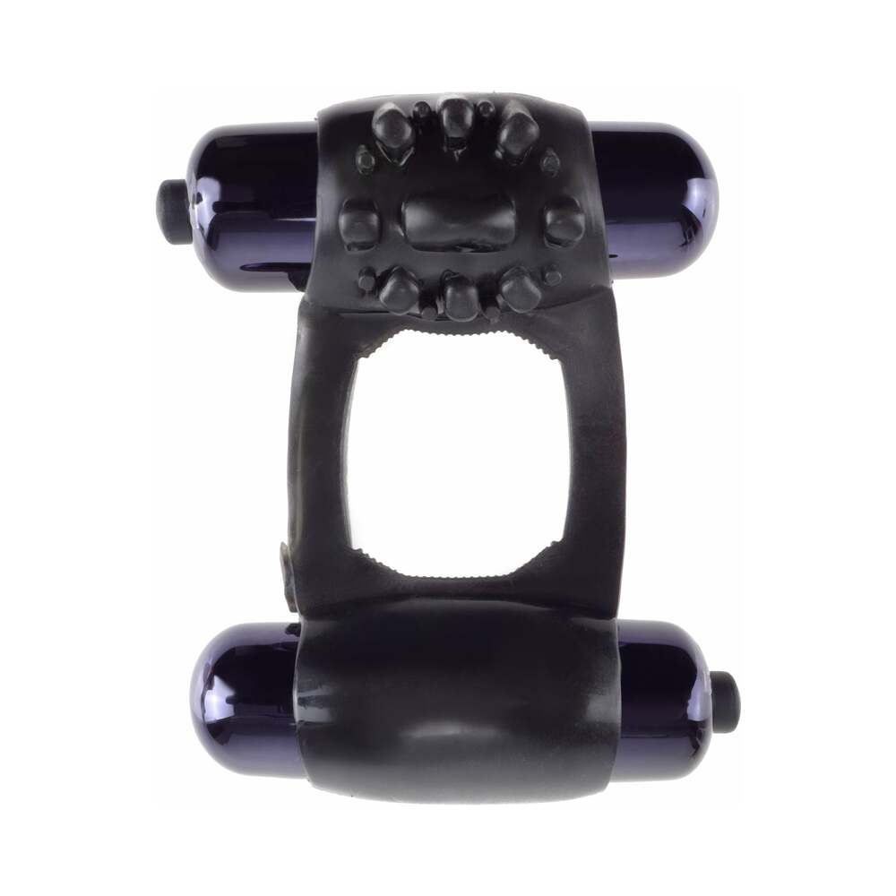 FANTASY C-RINGZ DUO-VIBRATING SUPER RING WITH DUAL BULLETS BLACK