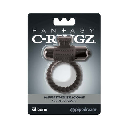 PIPEDREAM - FANTASY C-RINGZ VIBRATING SILICONE SUPER RING WITH BULLET BLACK