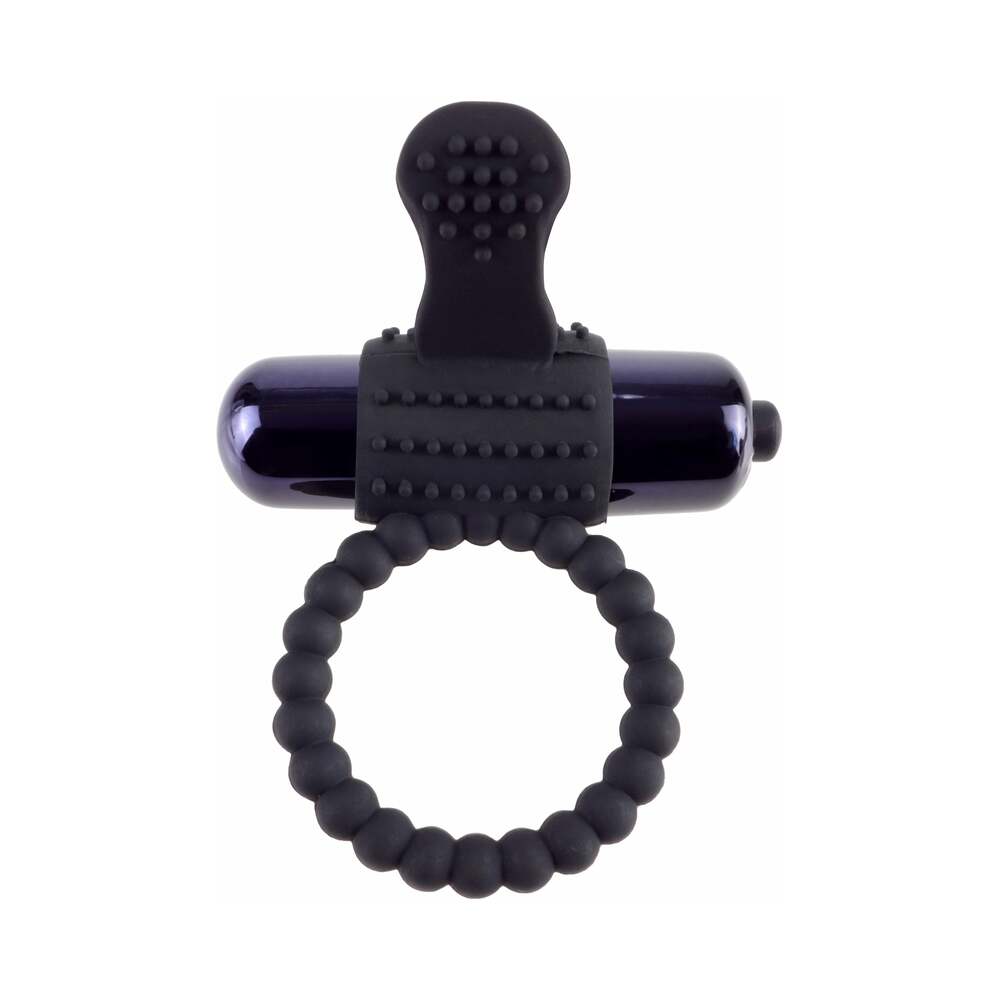 PIPEDREAM - FANTASY C-RINGZ VIBRATING SILICONE SUPER RING WITH BULLET BLACK