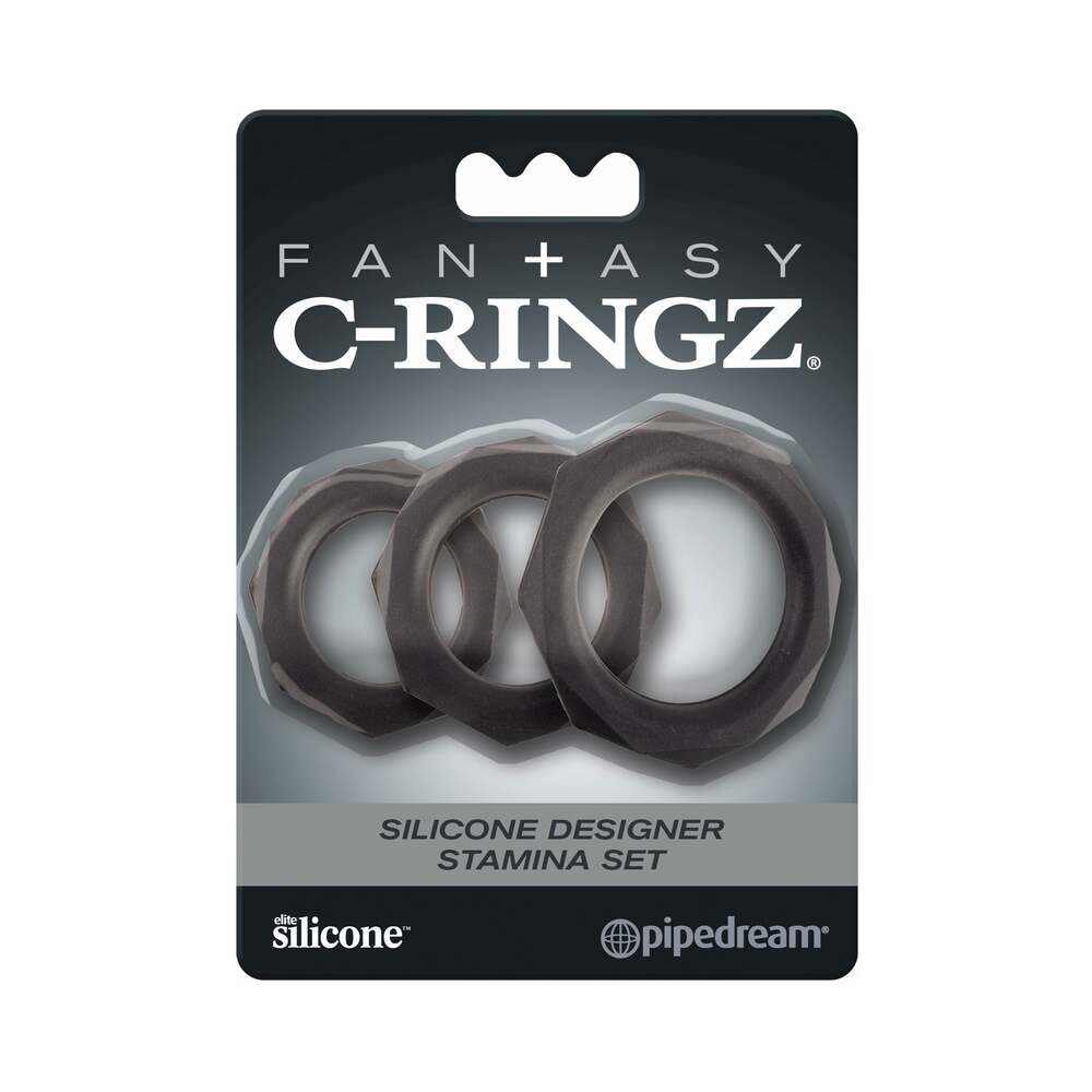 PIPEDREAM - FANTASY C-RINGZ JUEGO DE TRES ANILLOS DE SILICONA PARA EL PENE (COLOR NEGRO)