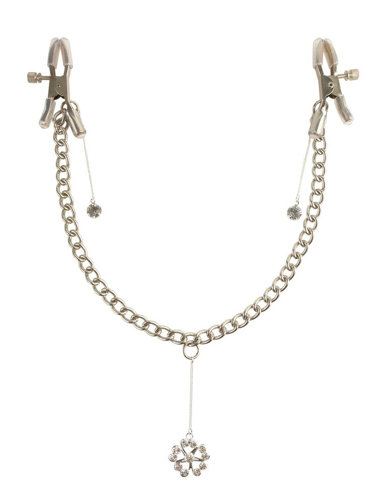 PIPEDREAM - FETISH FANTASY SERIES - CRYSTAL NIPPLE CLAMPS  SILVER