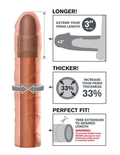 PIPEDREAM - FANTASY X-TENSIONS - PERFECT 3" EXTENSION  LIGHT