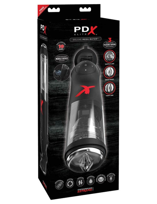 PIPEDREAM - PDX ELITE - DELUXE MEGA-BATOR  CLEAR/BLACK