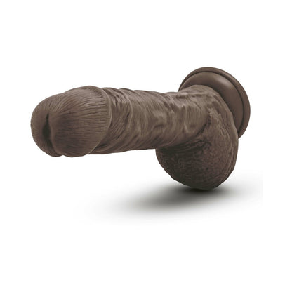 AU NATUREL BIG BILLY 9 IN. POSABLE DUAL DENSITY DILDO WITH BALLS BROWN
