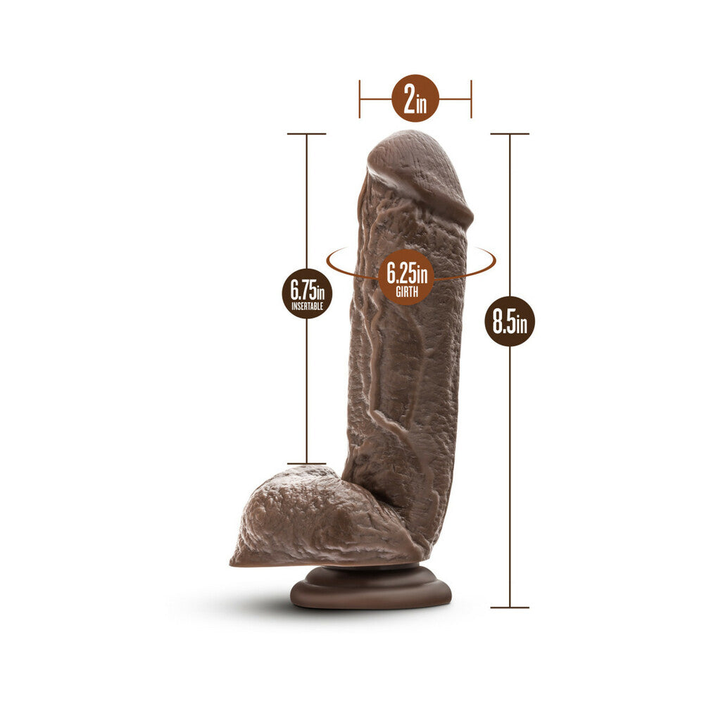 DR. SKIN MR. D REALISTIC 8.5 IN. DILDO WITH BALLS BROWN