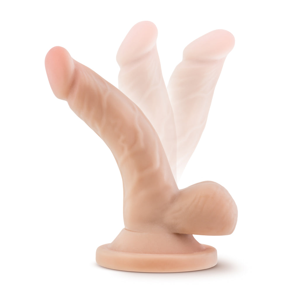COLORETE - DILDO REALISTA DR. SKIN MINI PENE DE 4 PULGADAS CON TESTÍCULOS BEIGE