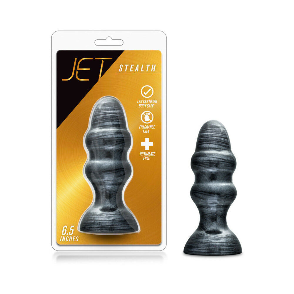 JET STEALTH 6.5 IN. ANAL PLUG CARBON METALLIC BLACK