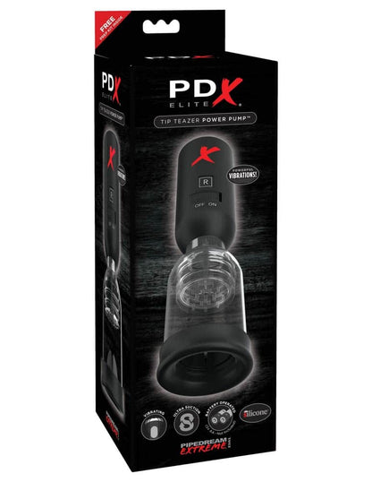 PIPEDREAM - PDX ELITE - TIP TEAZER POWER PUMP  CLEAR/BLACK