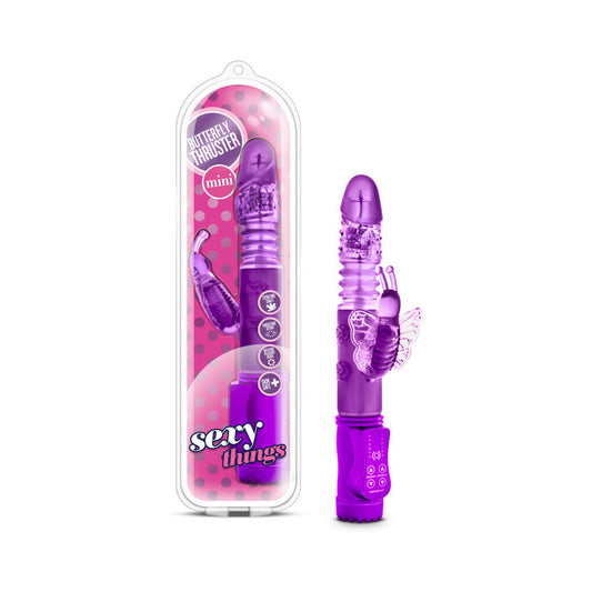 SEXY THINGS BUTTERFLY THRUSTER MINI DUAL STIMULATION VIBRATOR PURPLE