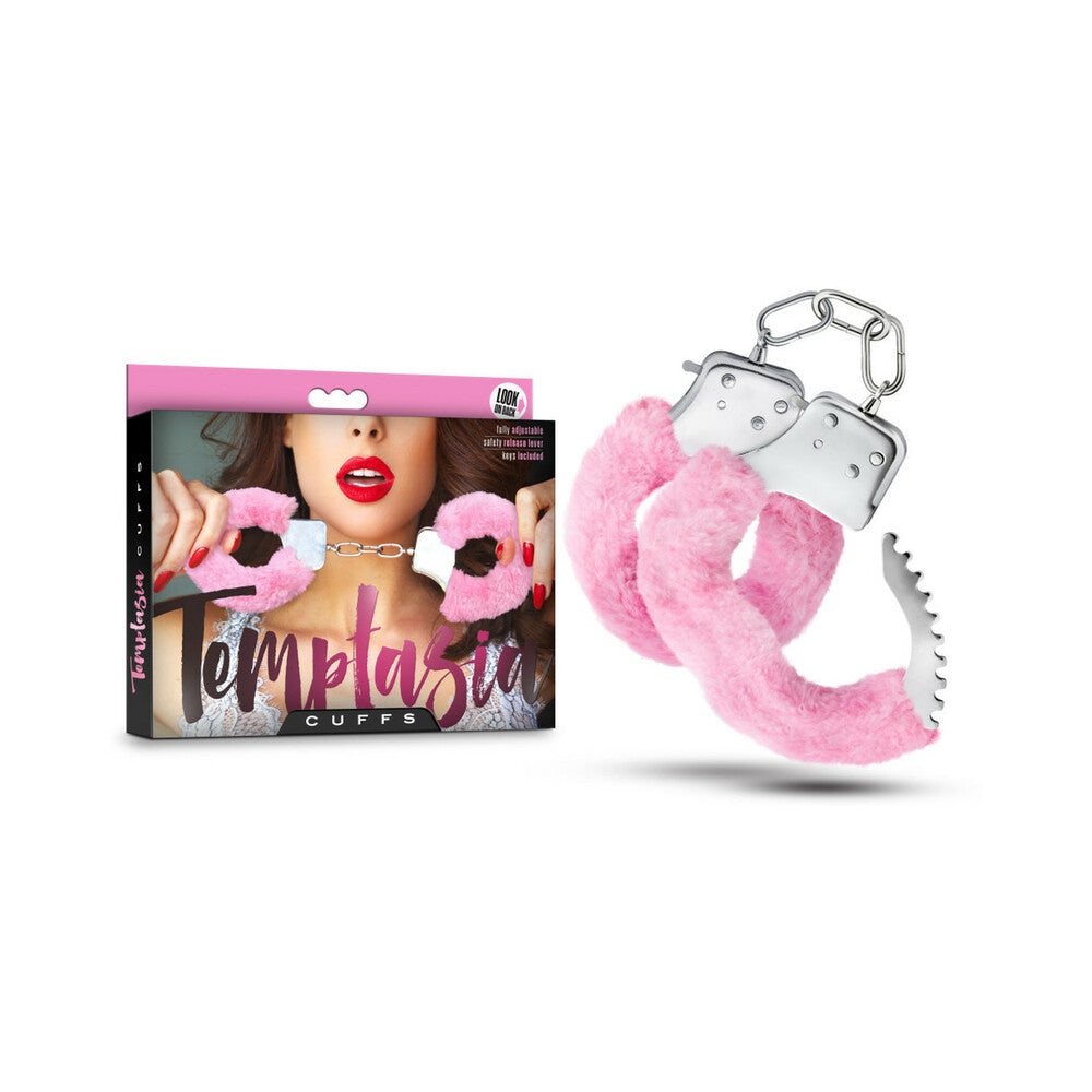 BLUSH - TEMPTASIA ADJUSTABLE FAUX FUR CUFFS