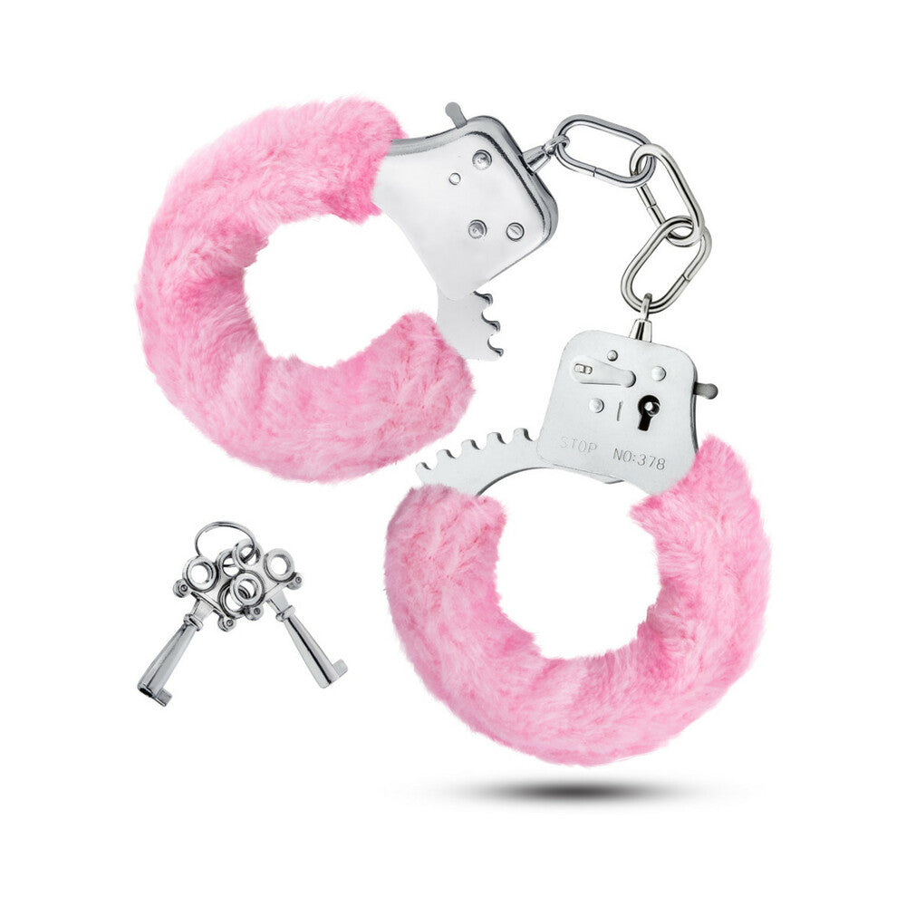 BLUSH - TEMPTASIA ADJUSTABLE FAUX FUR CUFFS