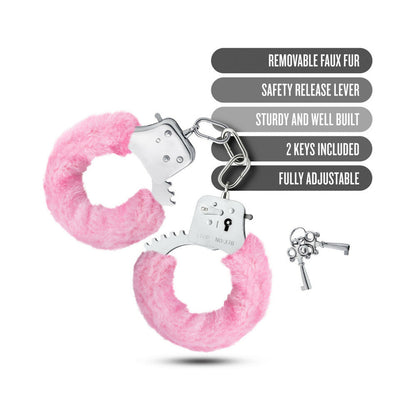 BLUSH - TEMPTASIA ADJUSTABLE FAUX FUR CUFFS