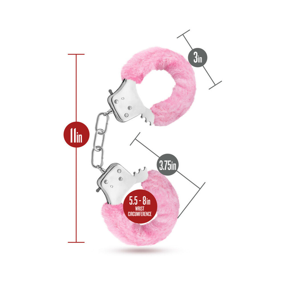 BLUSH - TEMPTASIA ADJUSTABLE FAUX FUR CUFFS