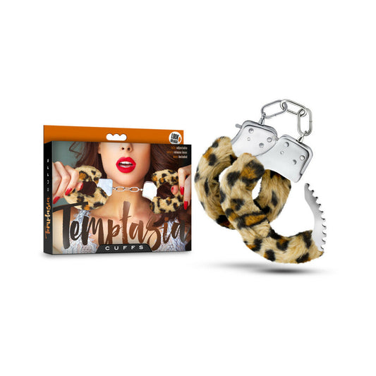TEMPTASIA ADJUSTABLE FAUX FUR CUFFS LEOPARD
