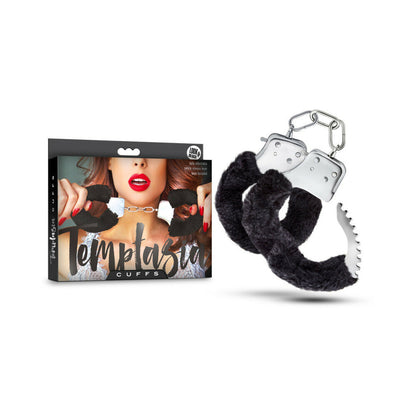 TEMPTASIA ADJUSTABLE FAUX FUR CUFFS BLACK