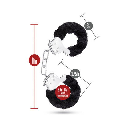 TEMPTASIA ADJUSTABLE FAUX FUR CUFFS BLACK