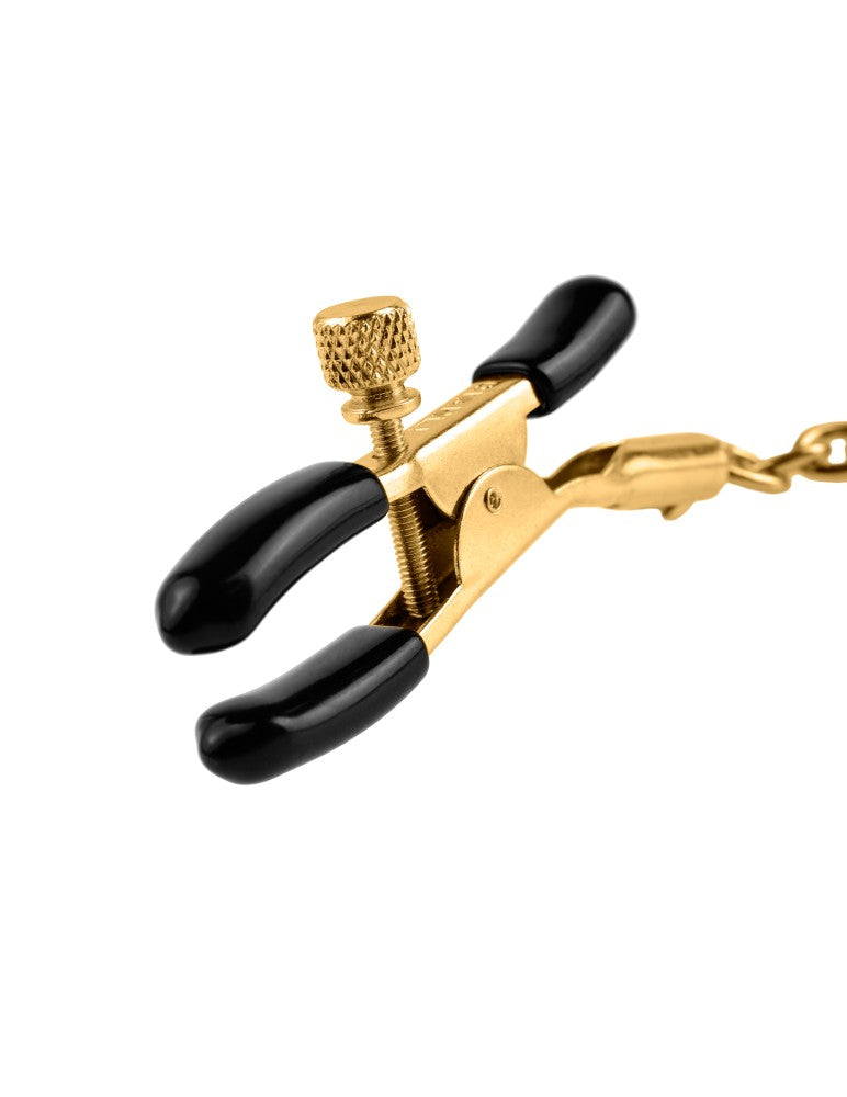 PIPEDREAM - FETISH FANTASY GOLD - CHAIN NIPPLE CLAMPS  GOLD/BLACK