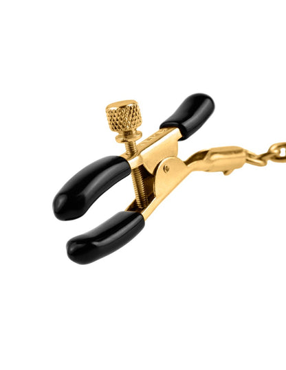 PIPEDREAM - FETISH FANTASY GOLD - CHAIN NIPPLE CLAMPS  GOLD/BLACK