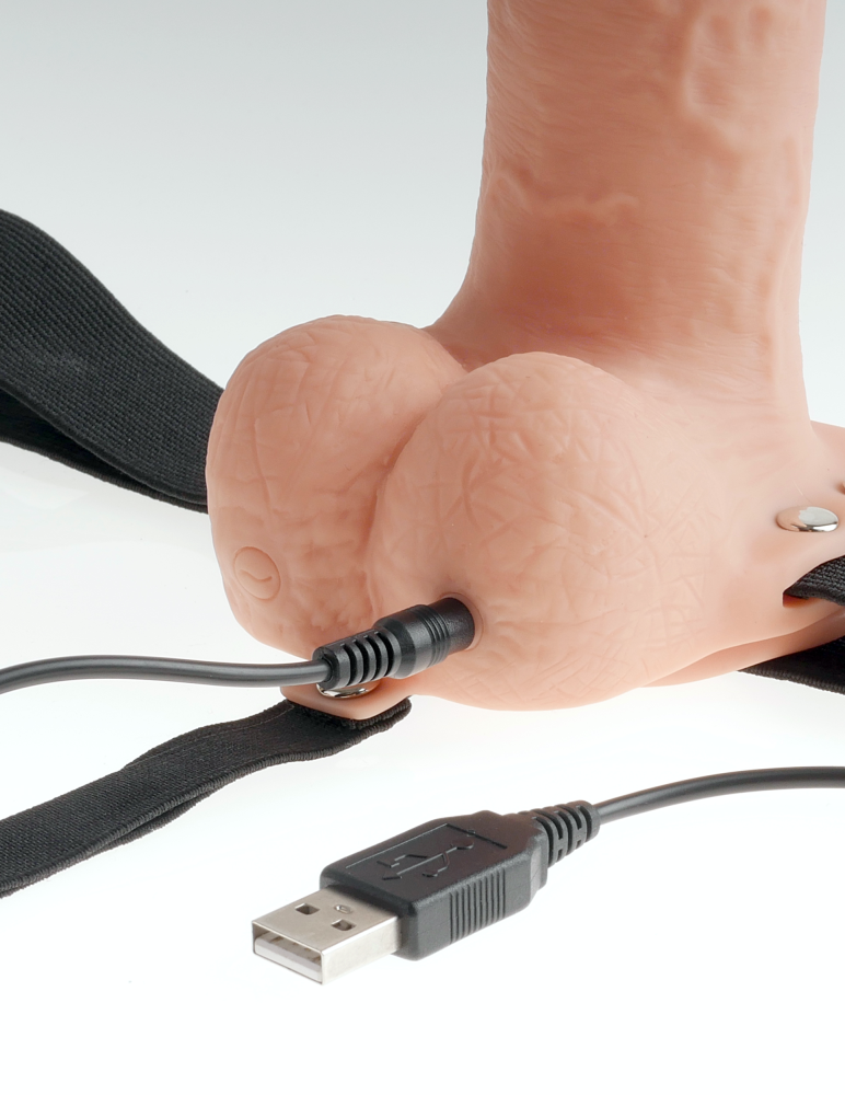 PIPEDREAM - FETISH FANTASY SERIES - 7" HOLLOW STRAP-ON  LIGHT/BLACK