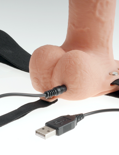PIPEDREAM - FETISH FANTASY SERIES - 7" HOLLOW STRAP-ON  LIGHT/BLACK