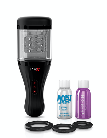 PIPEDREAM - PDX ELITE - TALK DIRTY ROTOBATOR  CLEAR/BLACK