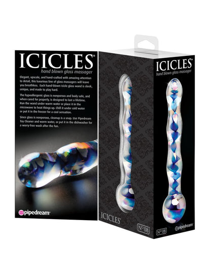 PIPEDREAM - ICICLES - NO. 8  CLEAR/BLUE