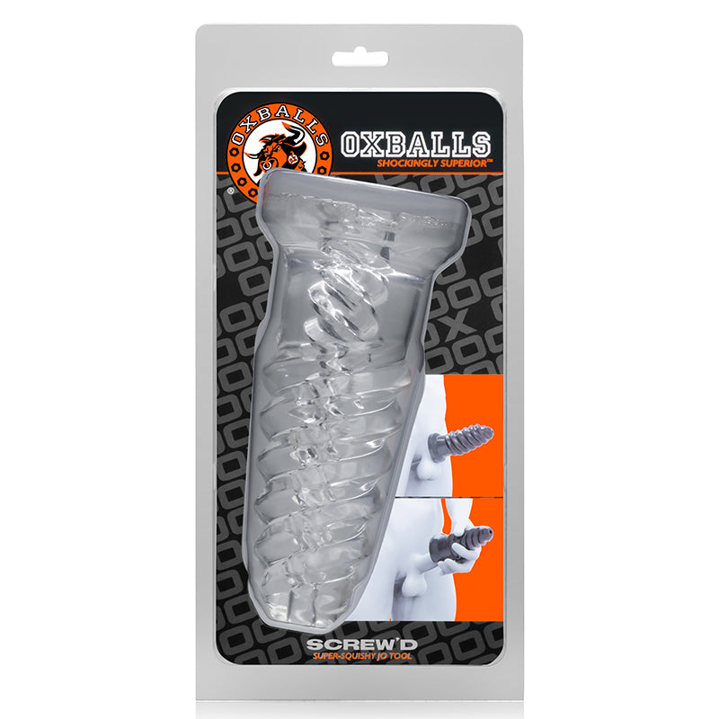 OXBALLS - SCREW''D, SUPER SQUISH CORKSCREW JACKOFF TOY, CLEAR