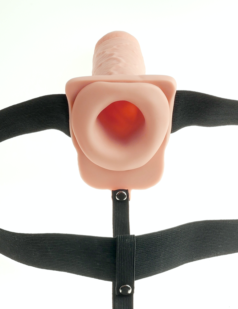 PIPEDREAM - FETISH FANTASY SERIES - 7" HOLLOW STRAP-ON  LIGHT/BLACK