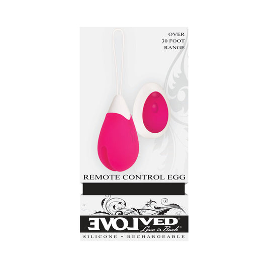 EVOLVED RECHARGEABLE REMOTE-CONTROLLED SILICONE EGG VIBRATOR PINK