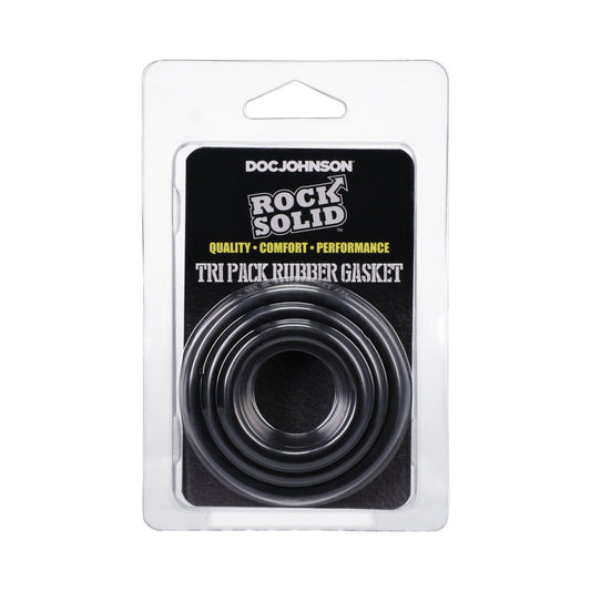 ROCK SOLID - TRI-PACK RUBBER GASKET (1.25IN, 1.5IN, 2IN) BLACK