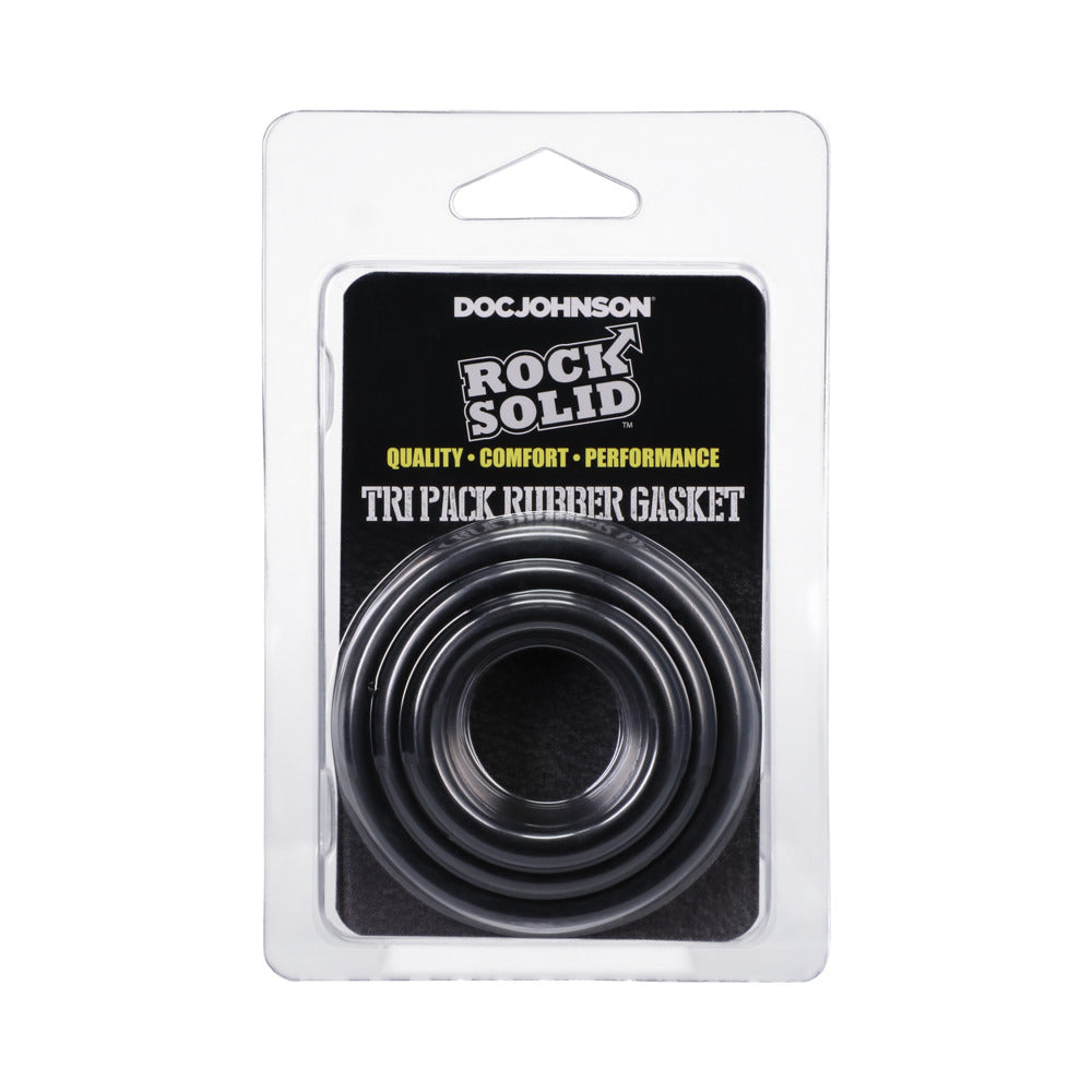 ROCK SOLID TRI-PACK RUBBER GASKET (1.25IN, 1.5IN, 2IN) BLACK