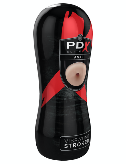 PIPEDREAM - PDX ELITE - VIBRATING ANAL STROKER  LIGHT/BLACK