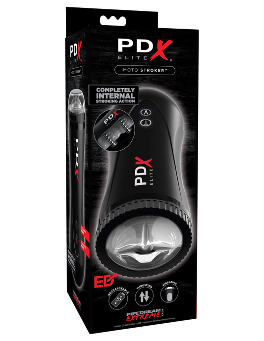 PIPEDREAM - PDX ELITE - MOTO STROKER BLACK