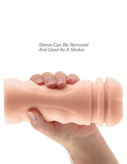 PIPEDREAM - PDX EXTREME - MEGA GRIP VIBRATING STROKER PUSSY  WHITE/BLACK/LIGHT