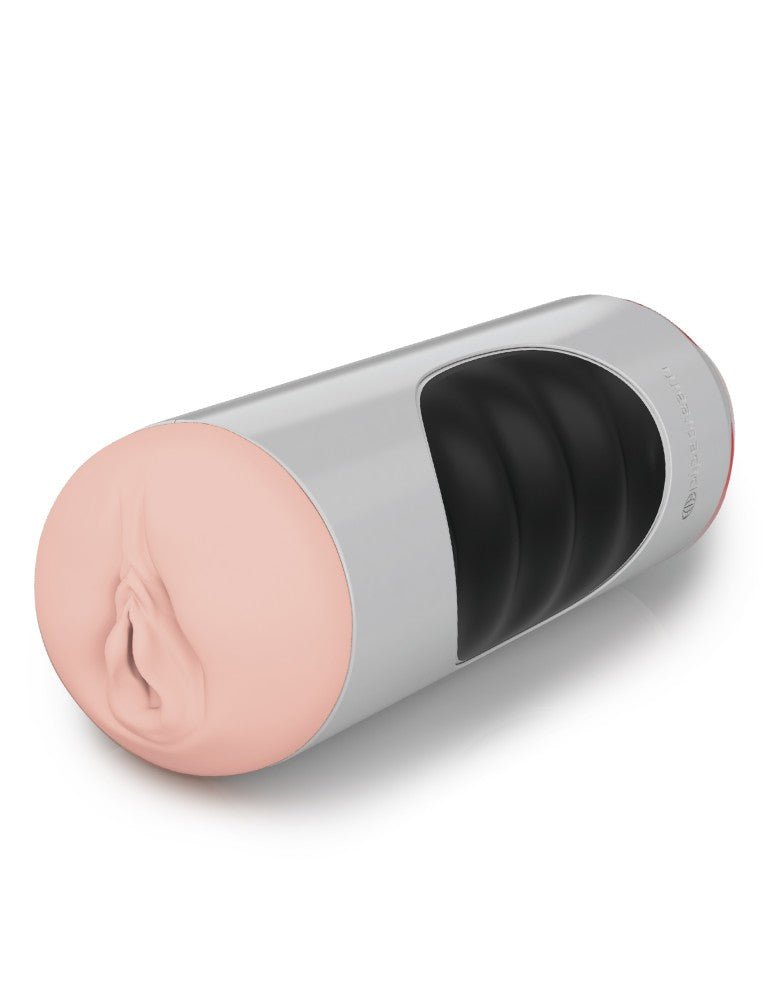 PIPEDREAM - PDX EXTREME - MEGA GRIP VIBRATING STROKER PUSSY  WHITE/BLACK/LIGHT