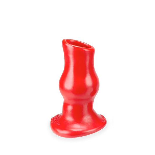 OXBALLS - PIG HOLE DEEP-1, HOLLOW PLUG, SMALL, RED