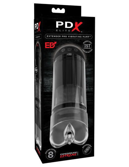 PIPEDREAM - PDX ELITE - EXTENDER PRO VIBRATING PUMP  CLEAR/BLACK
